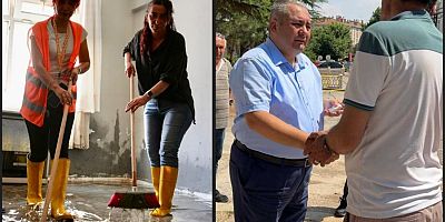 Başkan Özarslan sel mağdurlarını yalnız bırakmadı